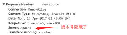 隐藏apache的HTTP消息头